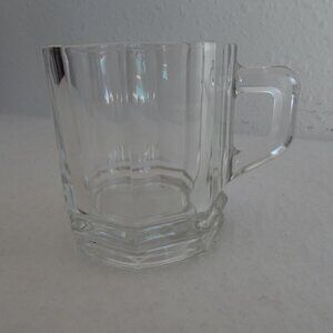 Vintage Crown Corning Mug Octagon Coffee Espresso Tea Clear Glass Cup Footed